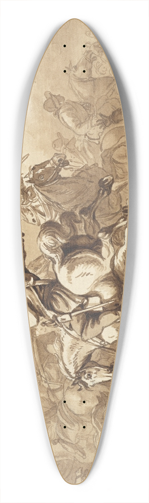Ferdinand Kobell - A Battle Scene 39.3 inch art pintail longboard deck