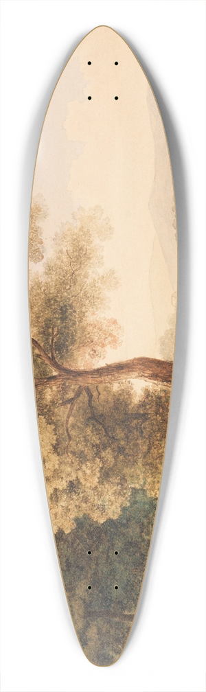 Ferdinand Kobell - Mittelrheinische Flulandschaft 39.3 inch art pintail longboard deck