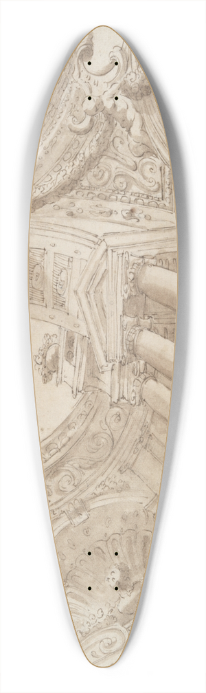 Ferdinando Galli Bibiena - ArchitecturalStudy 39.3 inch art pintail longboard deck