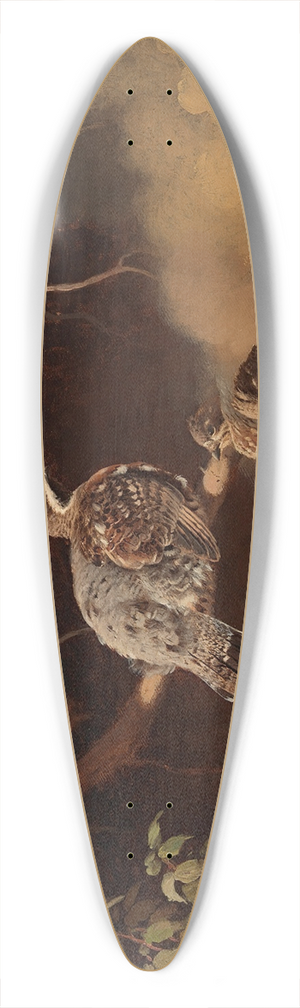 Ferdinand von Wright - Hazel Grouse Wallowing In Sand 39.3 inch art pintail longboard deck