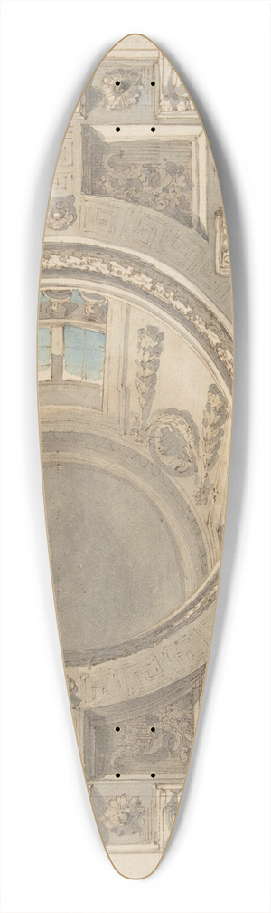 Flaminio Innocenzo Minozzi - Architectural Design for a Ceiling with a Dome 39.3 inch art pintail longboard deck