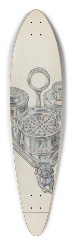 Fletcher Hanks - Silver Holder 39.3 inch art pintail longboard deck
