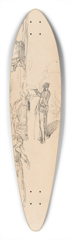 Flicien Rops - Figure study 39.3 inch art pintail longboard deck