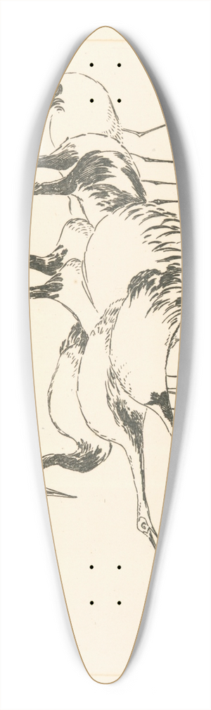 Flix Bracquemond - Bande de grues. 39.3 inch art pintail longboard deck