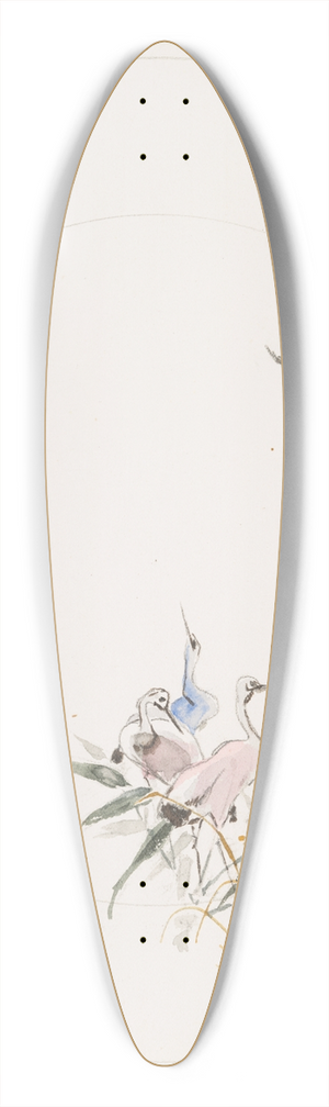 Flix Bracquemond - La lune. 39.3 inch art pintail longboard deck