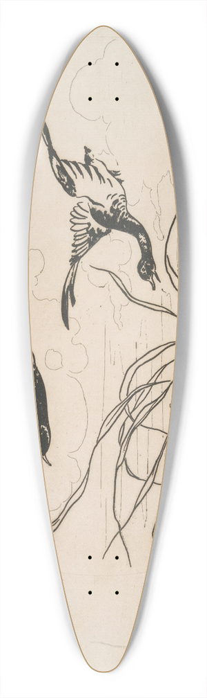 Flix Bracquemond - Les canards 39.3 inch art pintail longboard deck