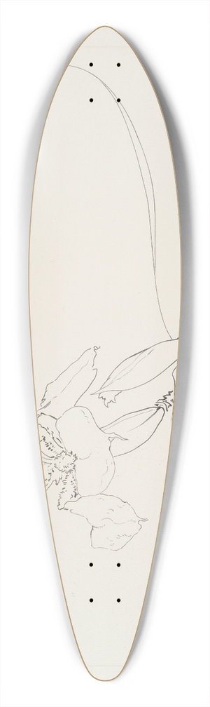 Flix Bracquemond - Plat rond (iris). 39.3 inch art pintail longboard deck