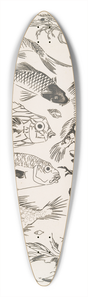 Flix Bracquemond - Poissons 39.3 inch art pintail longboard deck