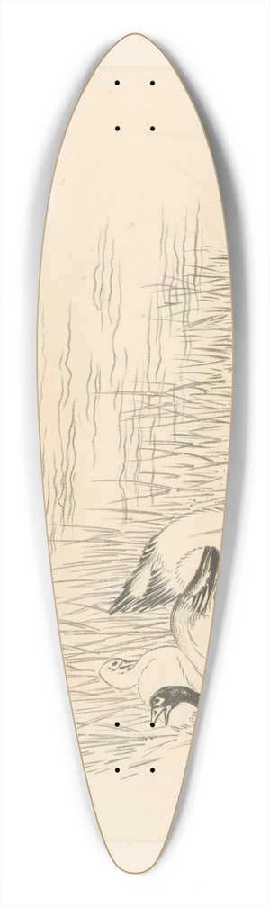 Flix Bracquemond - Trois canards et un quatrime qui vole. 39.3 inch art pintail longboard deck