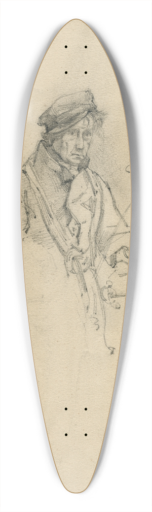 Floris Verster - Man with cap and coat: three studies 39.3 inch art pintail longboard deck