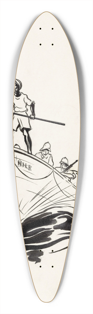F. Ockerse - Drie mannen op een boot 39.3 inch art pintail longboard deck