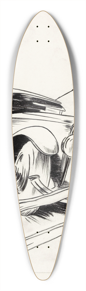 F. Ockerse - Mannen rijden met een auto tegen een hek 39.3 inch art pintail longboard deck
