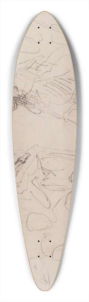 Francesco Curia - Standing and Seated Figures 39.3 inch art pintail longboard deck