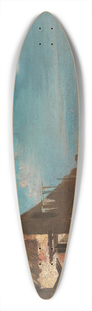 Francesco Guardi - A Coastal Architectural Capriccio 39.3 inch art pintail longboard deck