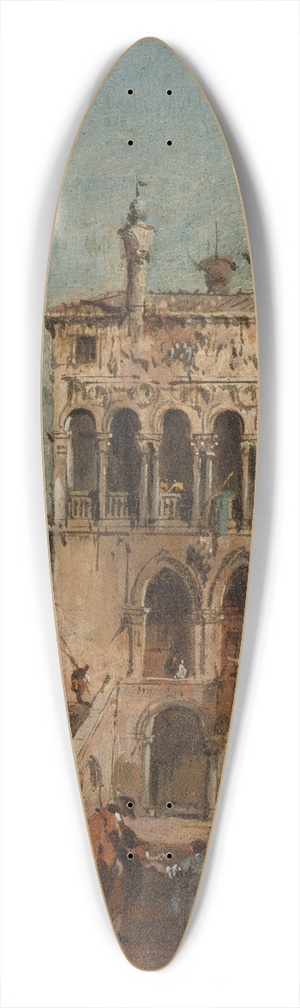 Francesco Guardi - An architectural capriccio with a campiello 39.3 inch art pintail longboard deck