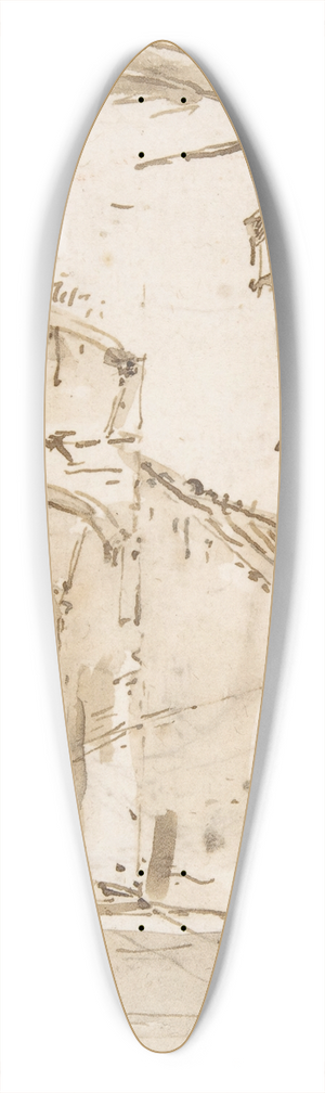 Francesco Guardi - Architectural Capriccio; A Vaulted Passageway 39.3 inch art pintail longboard deck