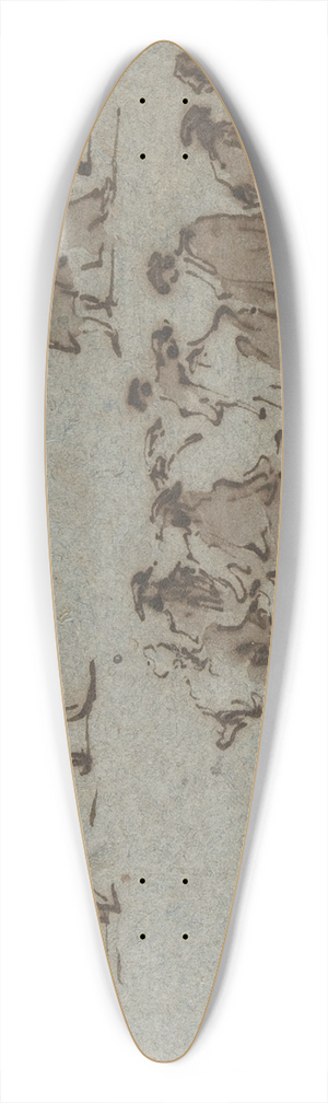 Francesco Guardi - Studies for Groups of Walking Dressed Figures 39.3 inch art pintail longboard deck