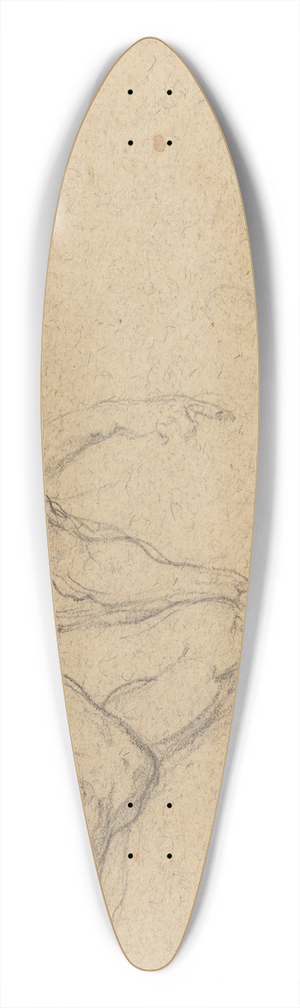 Francesco Solimena - A Seated Nude Man Pointing to the Right 39.3 inch art pintail longboard deck