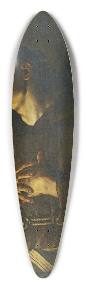 Francesco Trevisani - Saint Francis Praying Before A Crucifix By Candlelight 39.3 inch art pintail longboard deck