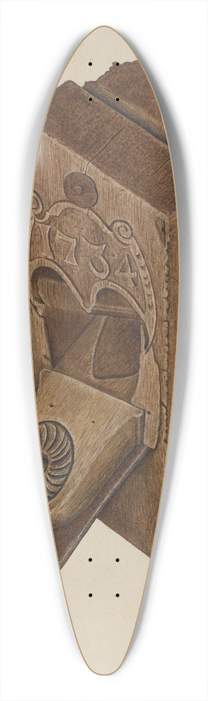 Frances Godfrey - Plane 39.3 inch art pintail longboard deck