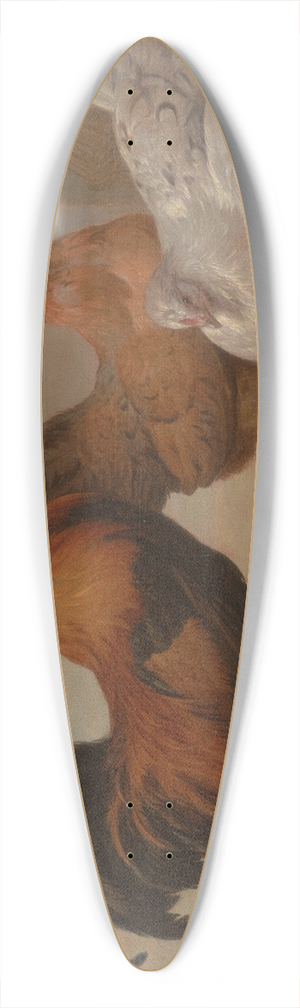 Francis Barlow - Domestic Cock, Hens and Chickens 39.3 inch art pintail longboard deck