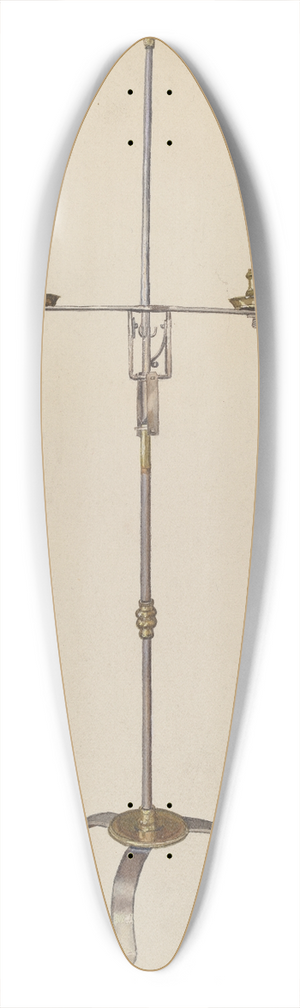 Francis Borelli - Iron and Brass Candlestand 39.3 inch art pintail longboard deck