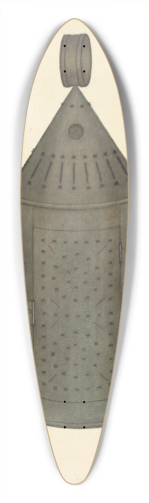 Francis Bruner - Pierced Tin Lantern 39.3 inch art pintail longboard deck