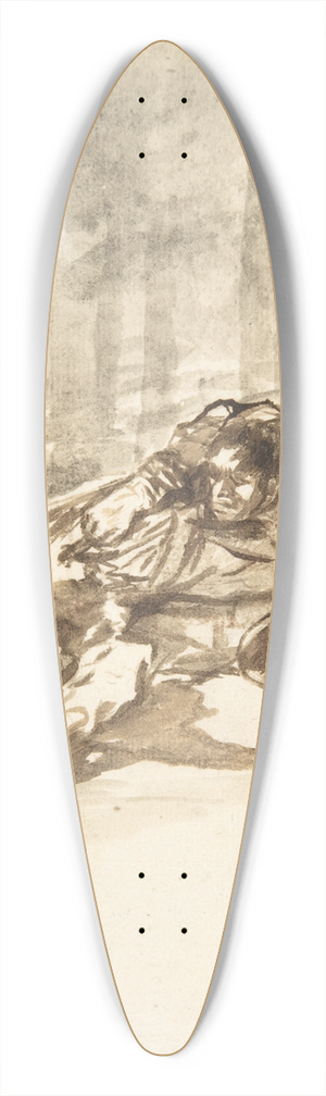 Francisco de Goya - A man stabbing another 39.3 inch art pintail longboard deck