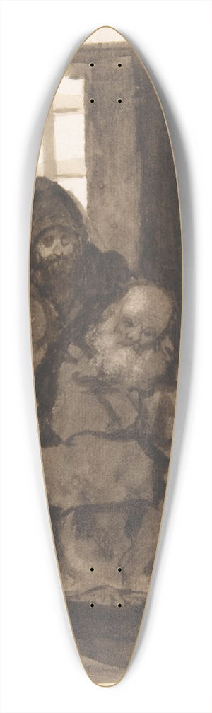 Francisco de Goya - Monks in an interior 39.3 inch art pintail longboard deck
