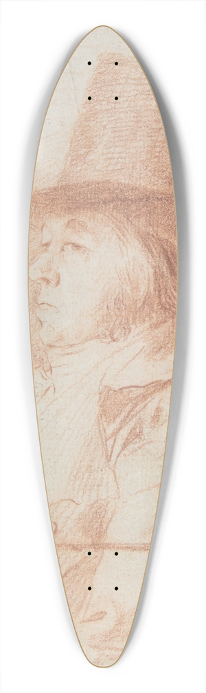 Francisco de Goya - Self-portrait; Goya wearing a top hat facing left within a drawn frame 39.3 inch art pintail longboard deck