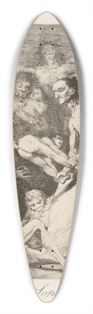 Francisco de Goya - Sopla. (Blow.) 39.3 inch art pintail longboard deck