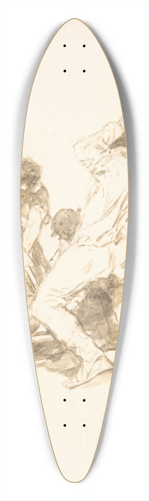 Francisco de Goya - Three men digging 39.3 inch art pintail longboard deck
