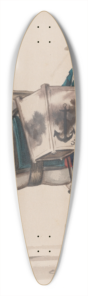 Francisco Fierro - A baker on horseback 39.3 inch art pintail longboard deck