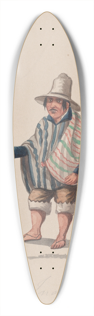Francisco Fierro - A Peruvian man 39.3 inch art pintail longboard deck