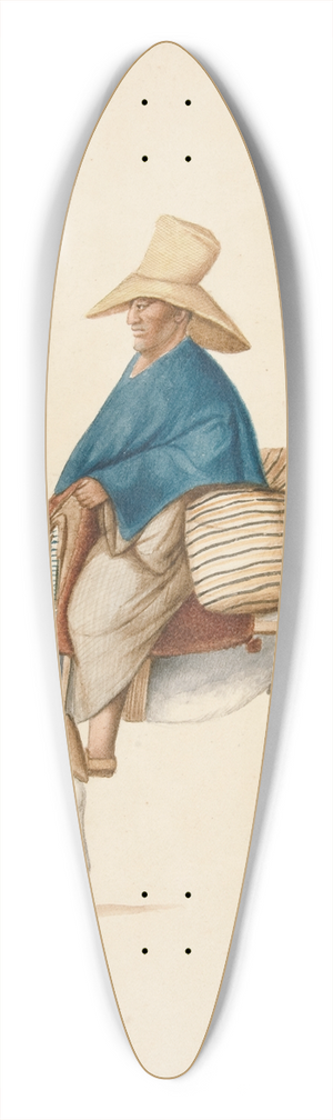Francisco Fierro - Man on Mule with Loaded Saddlebacks 39.3 inch art pintail longboard deck