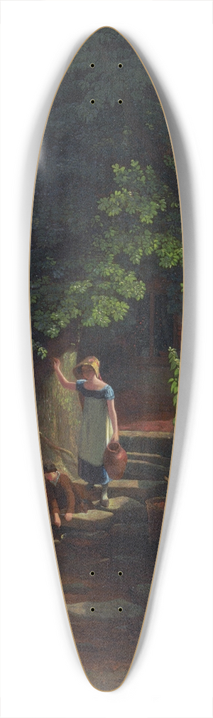 Francis Danby - Children by a Brook 39.3 inch art pintail longboard deck