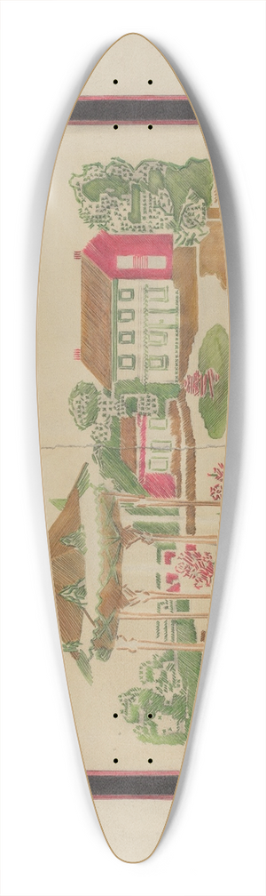 Francis Law Durand - Needlework 39.3 inch art pintail longboard deck