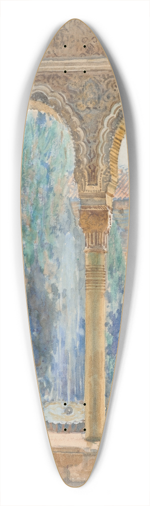 Francis Luis Mora - View of a courtyard 39.3 inch art pintail longboard deck