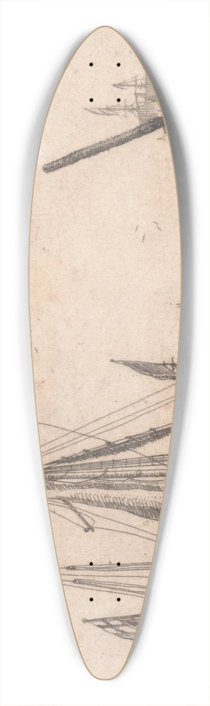 Francis Place - On the River Chatham by Shireness 39.3 inch art pintail longboard deck