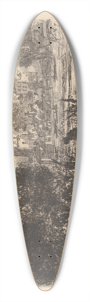 Francis Seymour Haden - By Twickenham 39.3 inch art pintail longboard deck