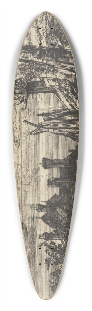 Francis Seymour Haden - Horsleys House at Willesley 39.3 inch art pintail longboard deck