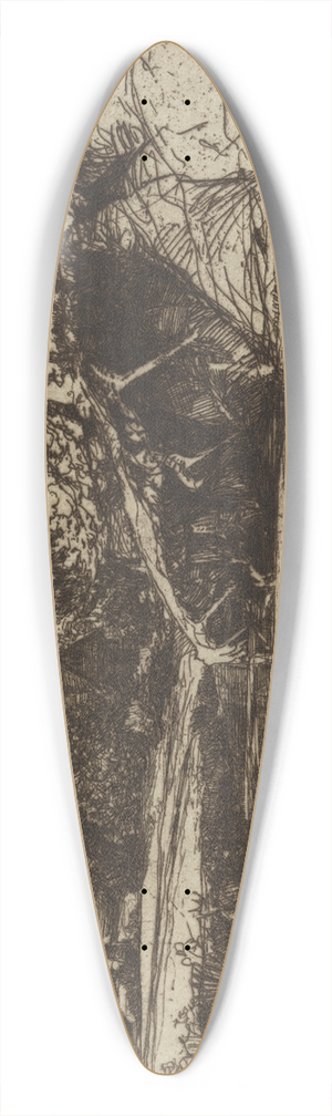 Francis Seymour Haden - The Moat House 39.3 inch art pintail longboard deck