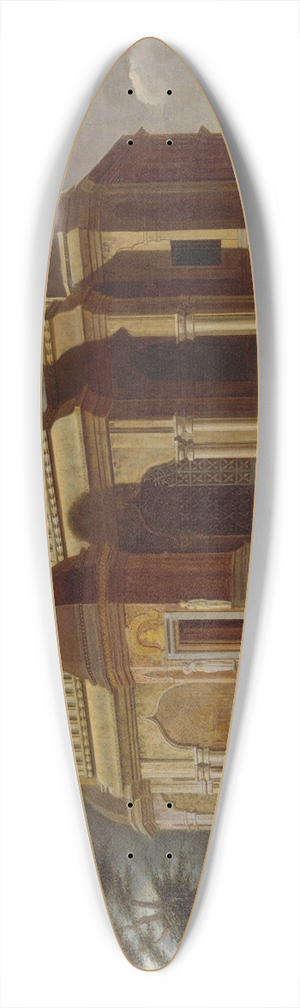 Francis Swain Ward - Mausoleum with Stone Elephants 39.3 inch art pintail longboard deck