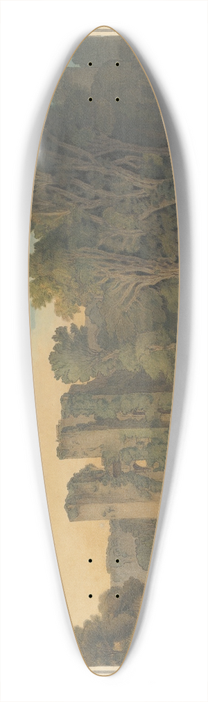 Francis Towne - Berry Pomeroy Castle in the County of Devon 39.3 inch art pintail longboard deck