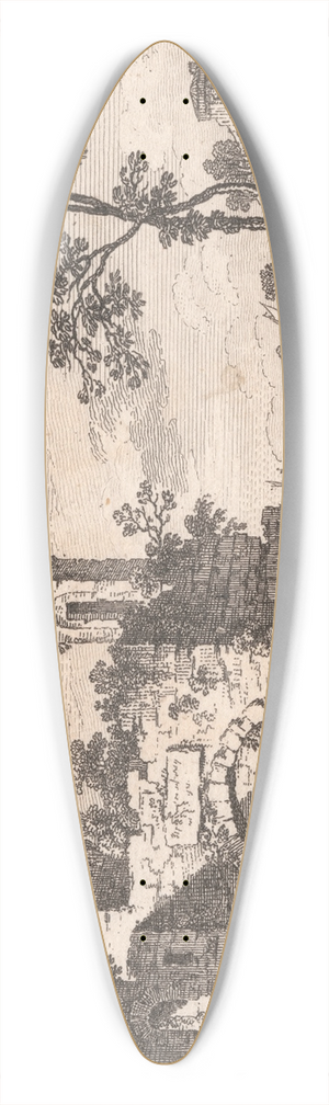 Francois Vivares - Landscape with a ruin, a river, a shepherd and sheep 39.3 inch art pintail longboard deck