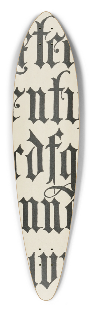 Frank Chouteau Brown - German Blackletters 39.3 inch art pintail longboard deck