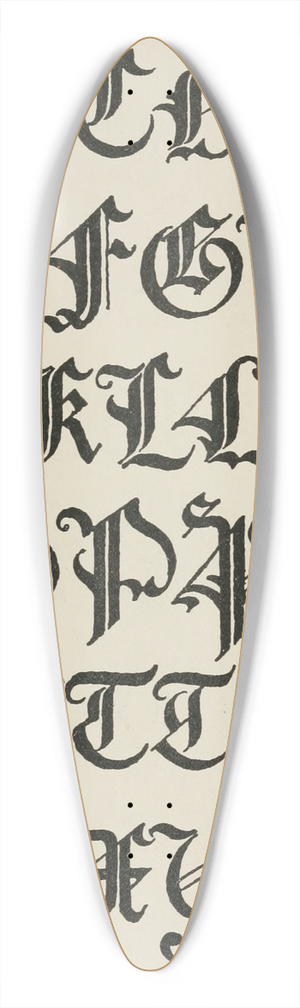Frank Chouteau Brown - German Gothic Capitals 2 39.3 inch art pintail longboard deck