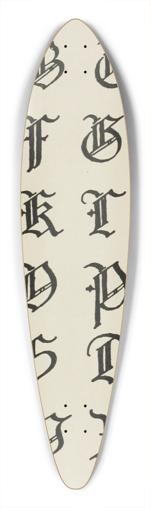 Frank Chouteau Brown - German Gothic Capitals 3 39.3 inch art pintail longboard deck