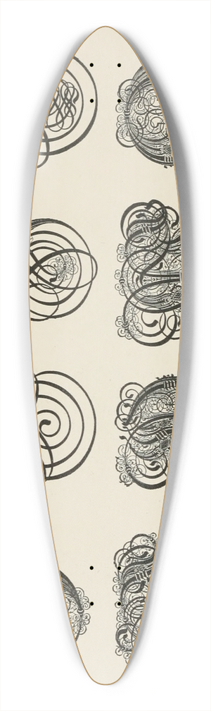 Frank Chouteau Brown - German Gothic Initials 2 39.3 inch art pintail longboard deck