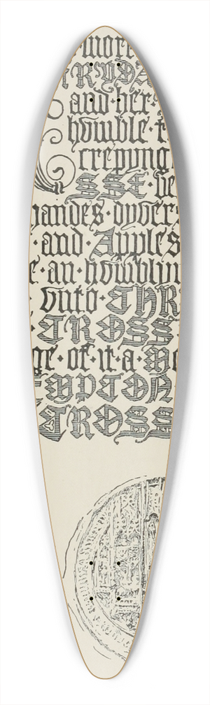 Frank Chouteau Brown - Modern Blackletter 39.3 inch art pintail longboard deck